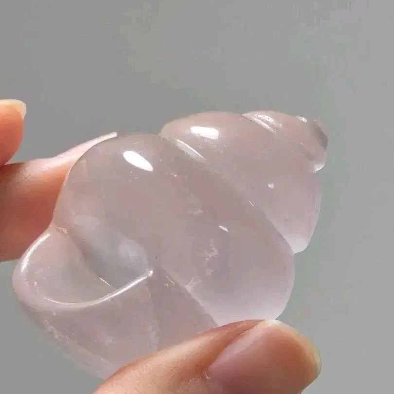 [BUNJANG] Natural Rose Quartz Shell Carving Interior Object / 스타 젤리 로즈쿼츠 기라솔 소라 카빙 천연 원석 조개 장미수정 인테리어 오브제 소품 선물 광물