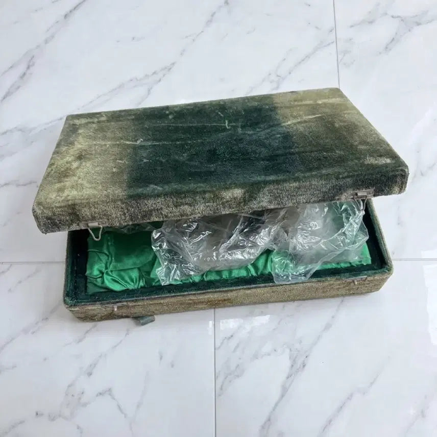 [BUNJANG] Vintage Natural Jade Ashtray and Lighter Set / 새상품) 빈티지 골동품 천연 옥 재떨이 라이터 세트