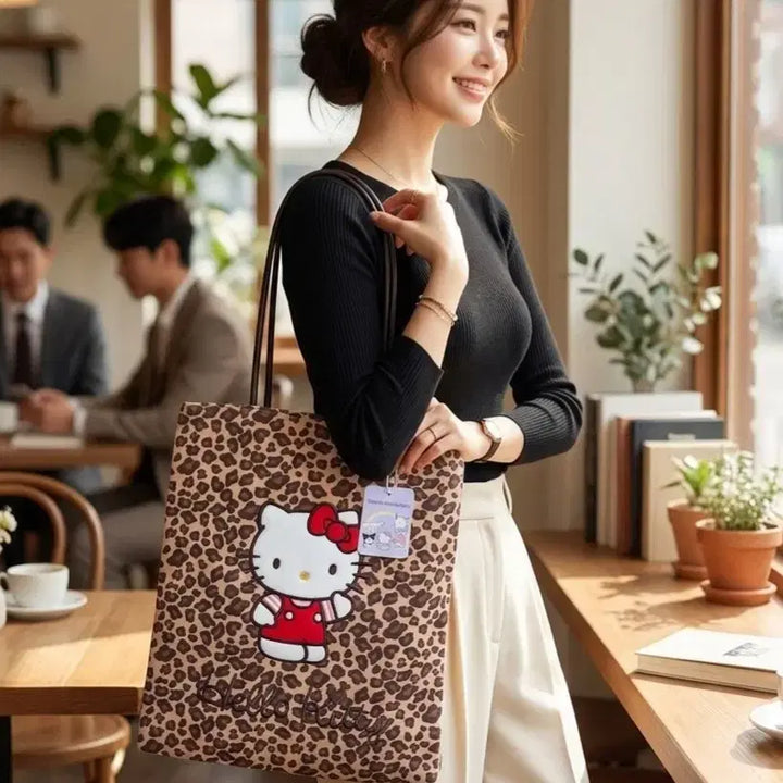 [BUNJANG] Hello Kitty Leopard Shoulder Bag / 헬로키티 레오파드 숄더백 새상품