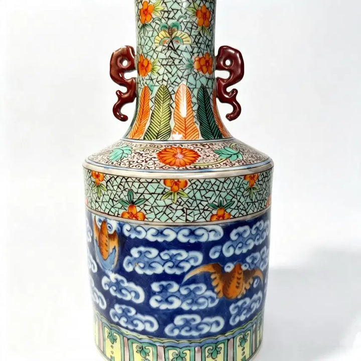 [BUNJANG] Blue and White Five-Color Sheep Motif Vase / 청화 오채 양이병