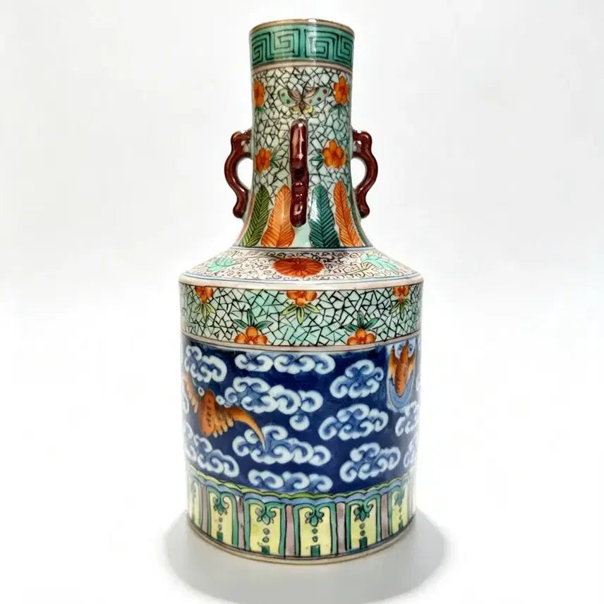 [BUNJANG] Blue and White Five-Color Sheep Motif Vase / 청화 오채 양이병
