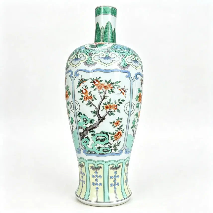 [BUNJANG] Five-Color Flower and Bird Decorated Long-Necked Vase / 오채 화조문 장경매병