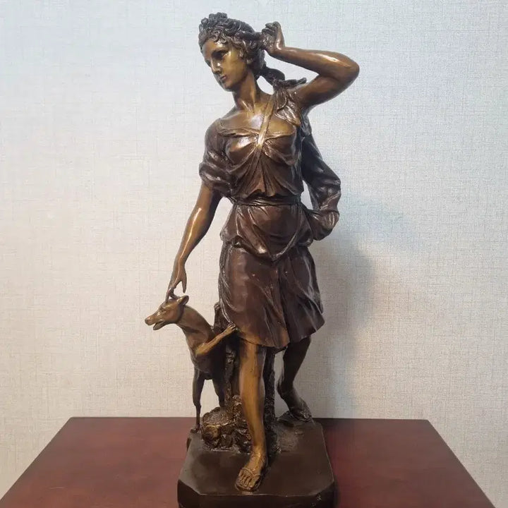 [BUNJANG] Bronze Diana Goddess of the Hunt Statue - 58cm Height / [동 브론즈 작품]  사냥의 여신 다이아나 - 높이 58cm