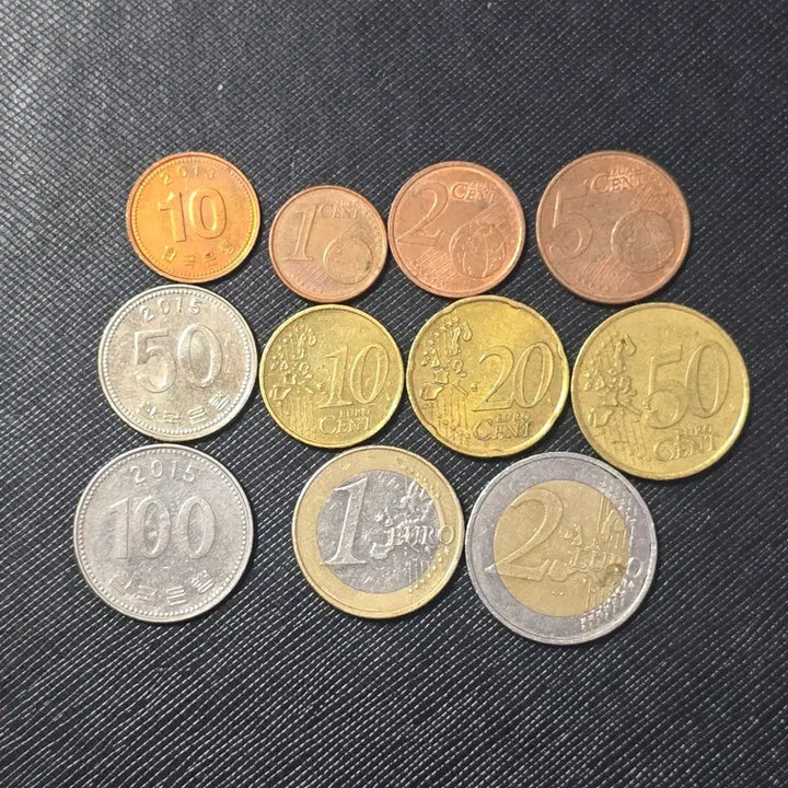[BUNJANG] European Union Euro Coin Set (8 denominations, 1 Cent to 2 Euro) / 유럽 유로 동전 8종 줄세우기 (1센트부터 2유로까지)