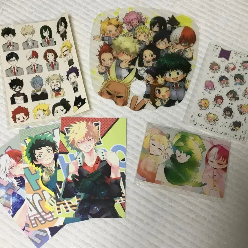 [BUNJANG] My Hero Academia Unofficial Goods Sticker, Fan, Notebook, Photocard Set / 히로아카 비공굿(스티커, 부채, 수첩, 포카)