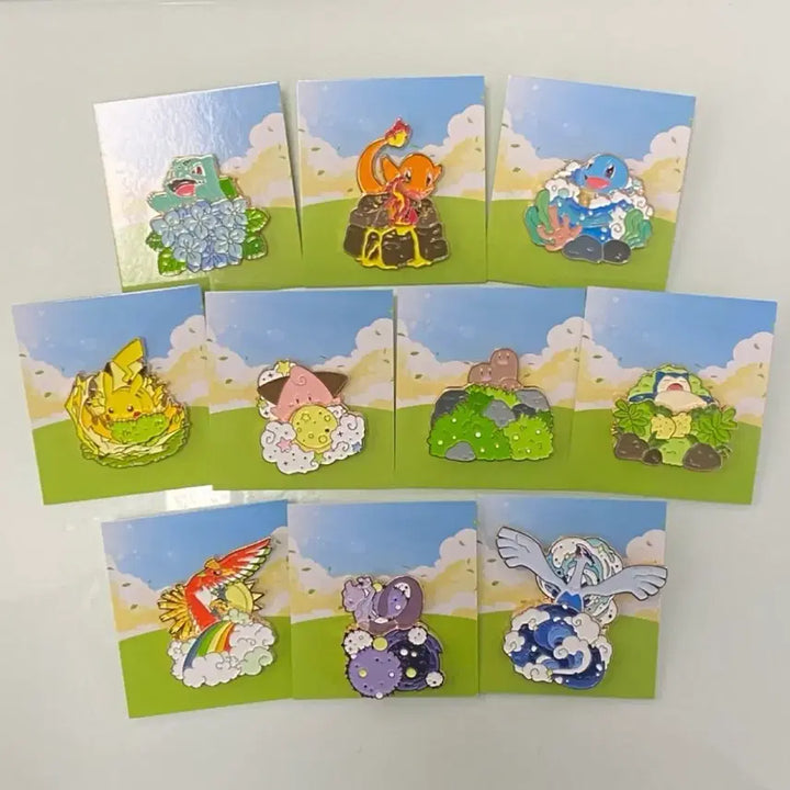 [BUNJANG] 30th Anniversary Pokemon Badge 10-Piece Set / 30주년 기념 포켓몬 뱃지 10종 판매!(쇼핑백, 박스 O)