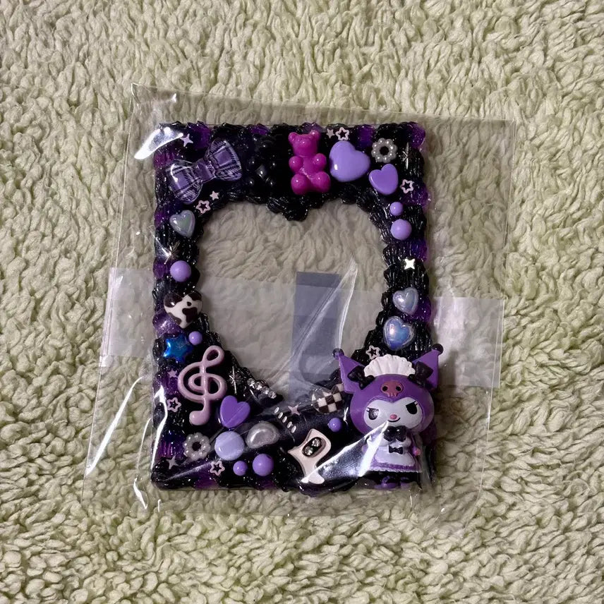 [BUNJANG] Kuromi Resin Decoden Photocard Holder Black Purple / 포카홀더 탑꾸 레진 데코덴 쿠로미 블랙 퍼플 보라색