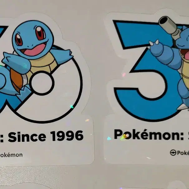 [BUNJANG] Pokemon 30th Anniversary Logo Sticker Set - Squirtle &amp; Blastoise / (교환/판매) 포켓몬 30주년 로고 스티커 꼬부기 거북왕