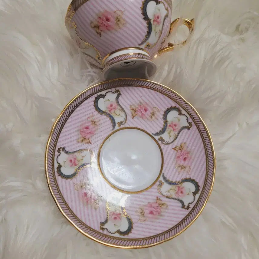 [BUNJANG] Imported Rose Teacup Set Pink Shabby / 수입로즈  찻잔 세트 핑크쉐비