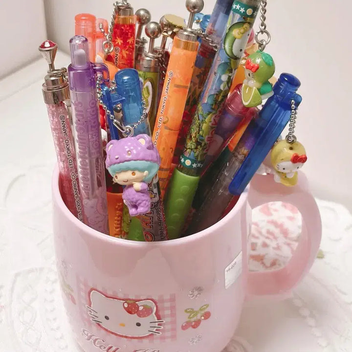 [BUNJANG] Vintage Hello Kitty Cup &amp; Regional Limited Pens/Pencils Bundle Set / 고전 키티 컵 + 키티 지역한정 볼펜 샤프등 일괄