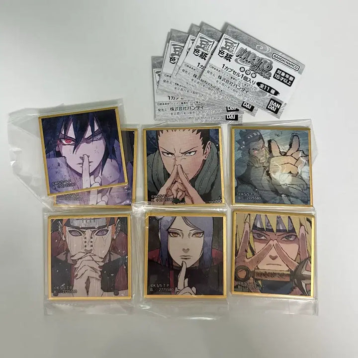 [BUNJANG] Naruto Shippuden Mini Gashapon Shikishi Set 4th Edition / (일괄 미사용) 미니 가샤폰 색지 나루토 질풍전 제4탄 가챠
