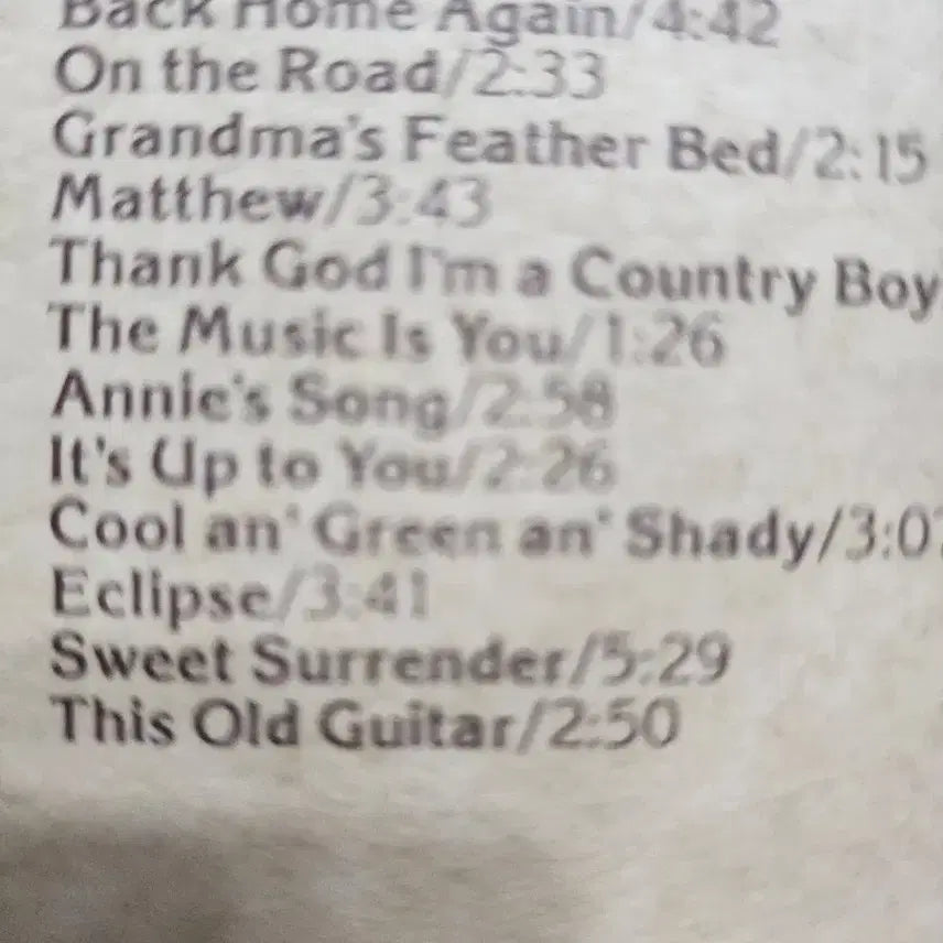 [BUNJANG] John Denver Back Home Again US Original Press LP / 존 덴버 미국초반 LP