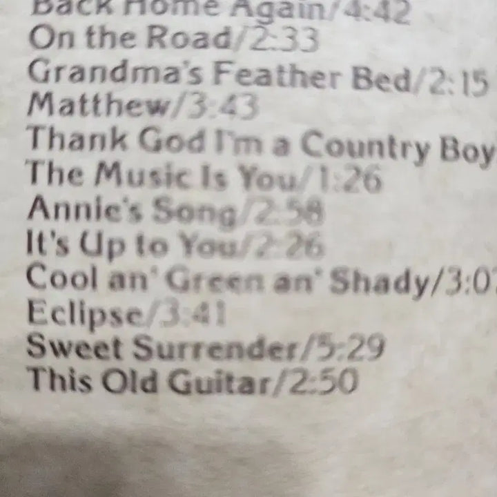 [BUNJANG] John Denver Back Home Again US Original Press LP / 존 덴버 미국초반 LP
