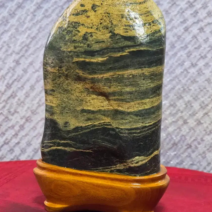 [BUNJANG] Socheongdo Sunset Stone Display Stone with Wooden Stand / 소청도 / 노을경석