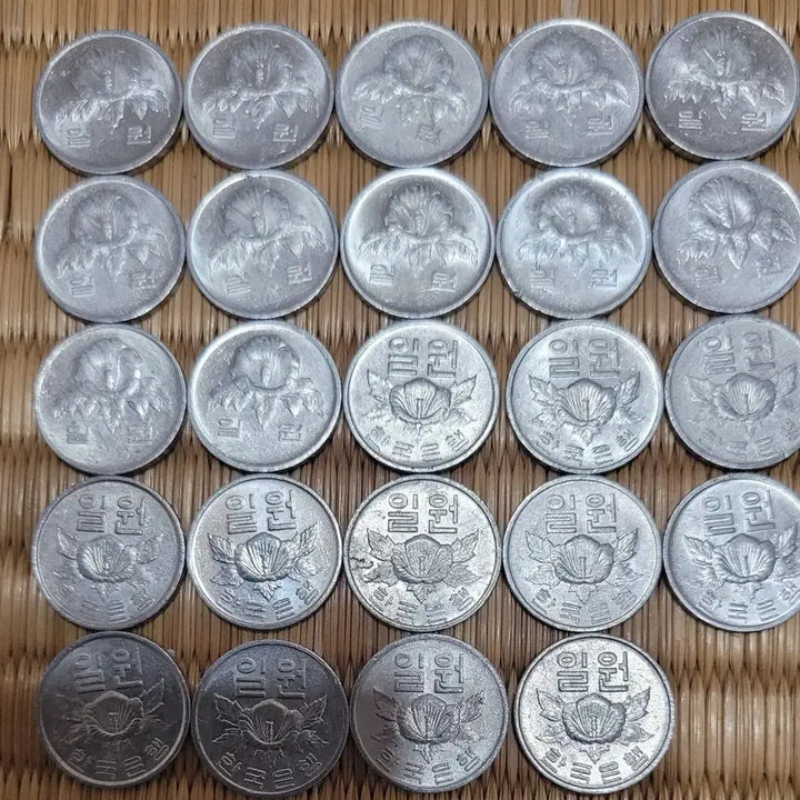 [BUNJANG] Bank of Korea 1 Won Coin Collection (1969-1985) / 한국은행 1원 동전 사용제 1969년-1985년