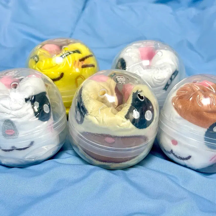 [BUNJANG] Hamtaro Face Pouch Bundle Set (5 Types, Sealed) / 방가방가 햄토리 페이스 얼굴 파우치 5종 미개봉 일괄판매