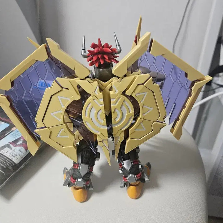[BUNJANG] Digimon Figure-rise Wargreymon Plastic Model Kit (Pre-assembled) with Action Base / (가조립) 디지몬 피규어라이즈 워그레이몬 프라모델 액션베이스 포함