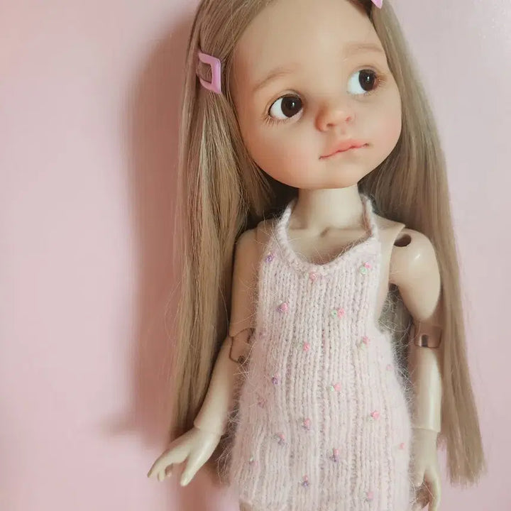[BUNJANG] Paola Reina Knitted Dress with Floral Embroidery / 파올라레이나 옷