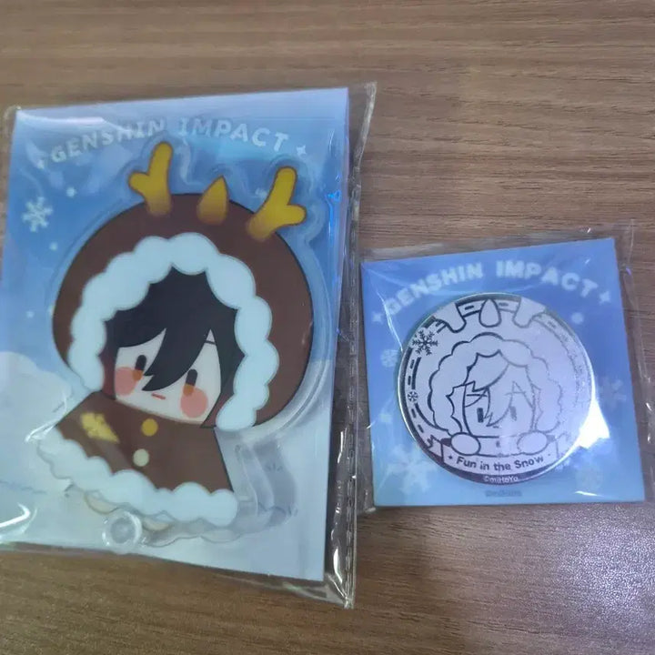 [BUNJANG] Genshin Impact Zhongli Taobao Exclusive Acrylic Stick Metal Badge / 원신 타오바오 특전 종려 아크릴 스틱 메탈 뱃지