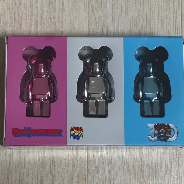 [BUNJANG] Medicom Toy BE@RBRICK 30th Anniversary Chrome 3-Set / 메디콤토이 베어브릭 30주년 크롬 3종 세트