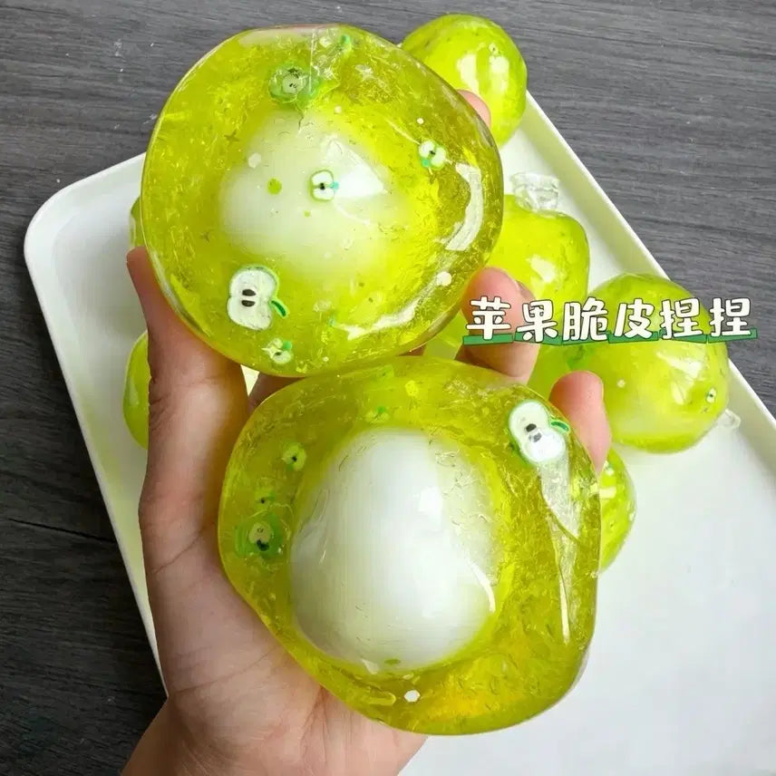 [BUNJANG] Green Apple Crunch Squishy Toy / (새상품) 청사과 왁뿌볼 왁뿌 샤오홍슈 슬랑이 말랑이 바다 슬랑이 청사과 슬랑이 크런치 말랑이