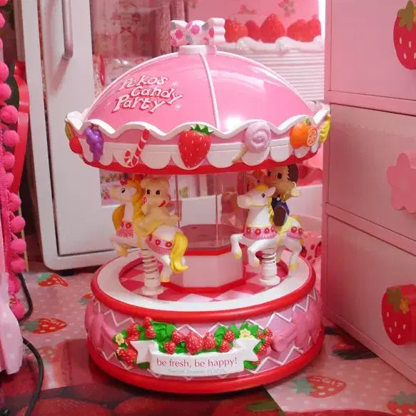[BUNJANG] Fujiya Peko-chan Carousel Music Box Candy Box / [작동영상][초 레어템] 후지야 페코짱 회전목마 오르골 Peko Candy Party 캔디 박스 페코 멜로디 오르골 레어템