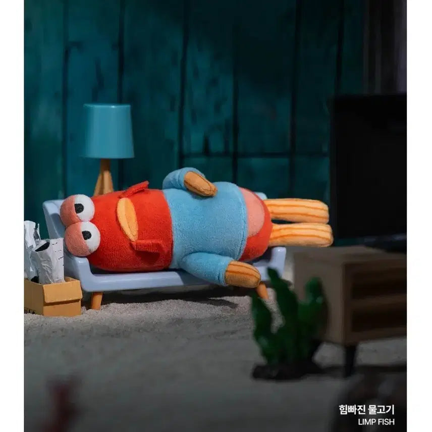 [BUNJANG] Pop Mart SpongeBob Bikini Bottom Buddies Plush Keychain "Sad Fish" / 팝마트 스폰지밥 비키니 시티의 엉뚱한 친구들 인형 키링 힘빠진 물고기