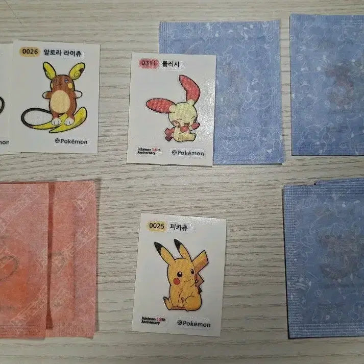 [BUNJANG] Pokemon 30th Anniversary Sticker Set Pikachu, Oricorio, Raichu, Alolan Raichu Bundle Set / [일괄] 포켓몬 30주년 띠부씰 피카츄 따라큐 라이츄 알로라 라이츄 플러시