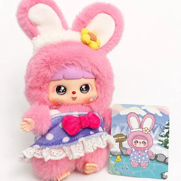 [BUNJANG] Baby Three Samuel Two-Eye Kitten Hot Spring Rabbit Plush Keychain / 베이비쓰리 사무엘 투눈 키튼 온천 토끼 인형 키링