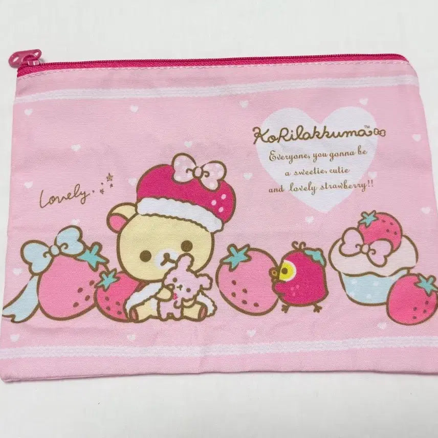 [BUNJANG] Rilakkuma 20th Anniversary Strawberry Rilakkuma Pouch Gacha / 코리락쿠마 20주년 모두 딸기가 되어 파우치 가챠