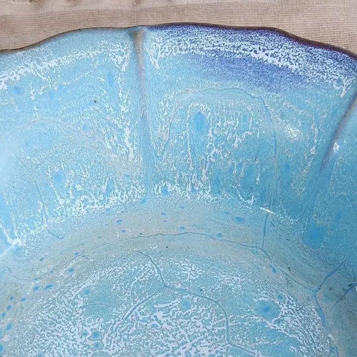 [BUNJANG] Chinese Jun Ware Large Flower-Shaped Water Basin / 중국도자기 균요 대형화형 수반 요변좋은.