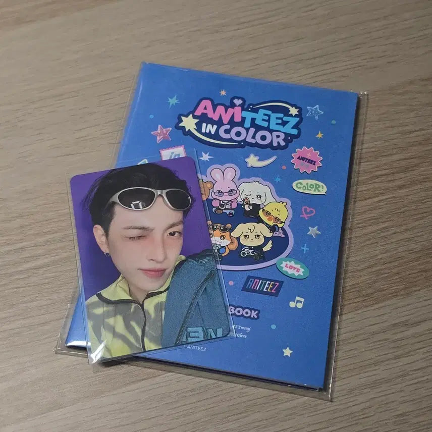 [BUNJANG] Ateez Aniteez In Color Retro Sticker Photocard Hongjoong / 원가)에이티즈 애니티즈 인 컬러 레트로 스티커 포카 홍중