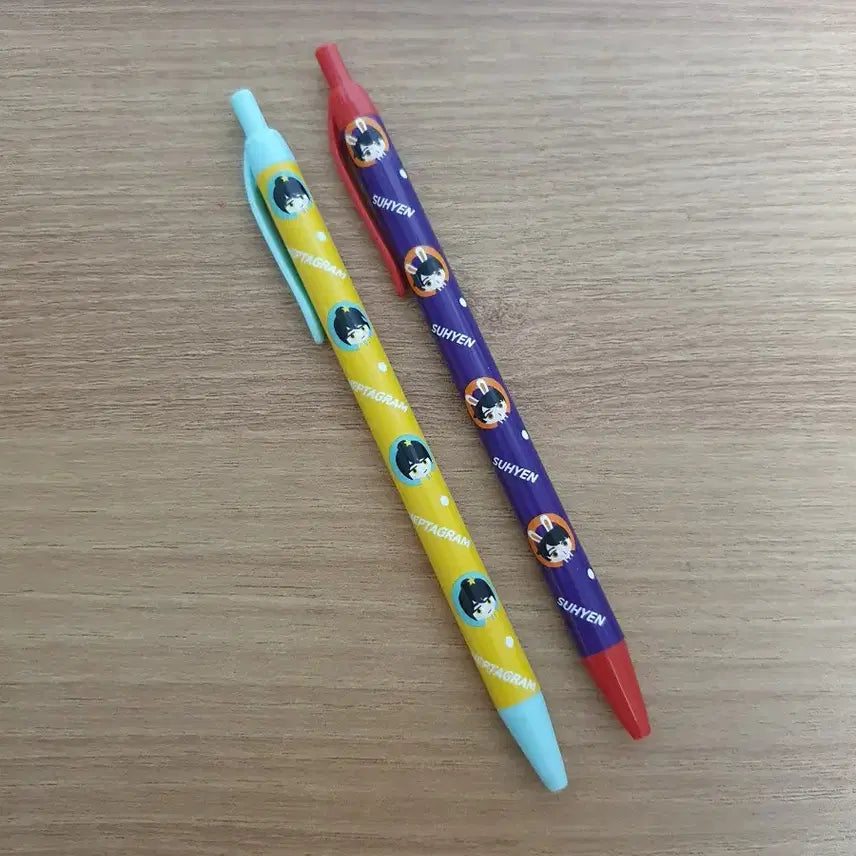 [BUNJANG]  잠뜰 Pixelí Bam Bo Nun Kakbyeol Suhyeon Ballpoint Pens Bundle Set / 뜰팁 잠뜰 픽셀리 밤보눈 각별 수현 볼펜 2개 일괄