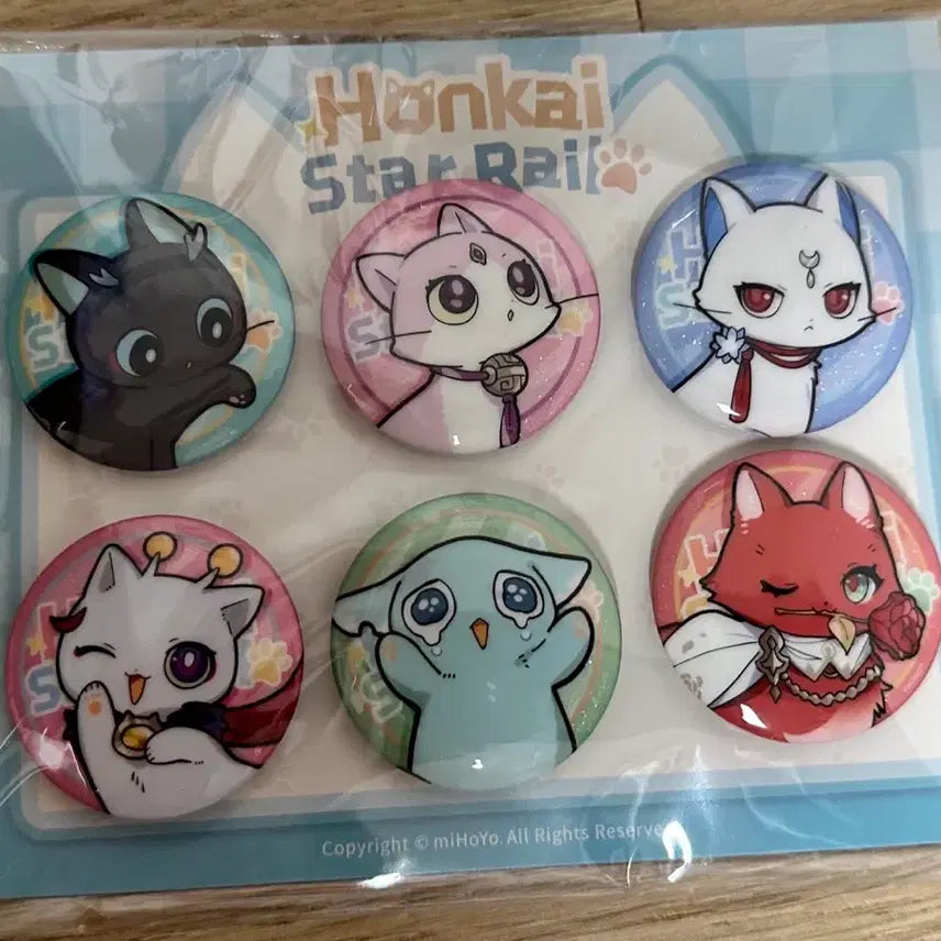 [BUNJANG] Honkai: Star Rail TaoBao Exclusive Cat Can Badge Set (6 Types) / 붕괴 스타레일 타오바오 특전 고양이 캔뱃지 6종 세트
