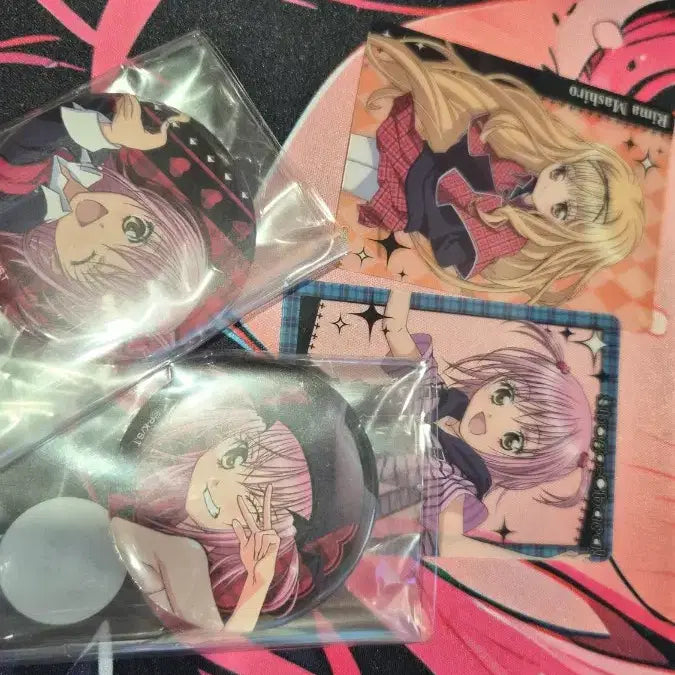 [BUNJANG] Shugo Chara! Character Can Badges &amp; Cards Set (Rima &amp; Nadeshiko) / 1