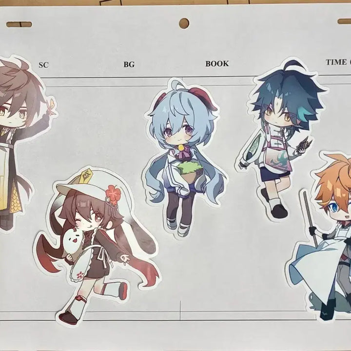 [BUNJANG] Genshin Impact Character Sticker Set (Hutao, Zhongli, Xiao, Ganyu, Tartaglia) / 원신 조각스티커 호두 종려 소 감우 타탈