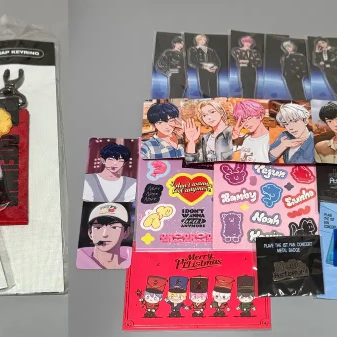 [BUNJANG] PLAVE Bundle Set - Water Bottle, Stickers, Photocards, Acrylic Stand, Keychain, Badge / 플레이브 육여름 스트랩키링, 물병, 스티커, 포카팩 등등 일괄