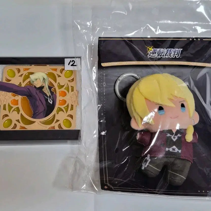 [BUNJANG] Ace Attorney Pop Mart Kyoya Garon Plush + Metal Plate Bundle / 역전재판4  팝마트 가류 쿄야 누이+금속 플레이트 일괄