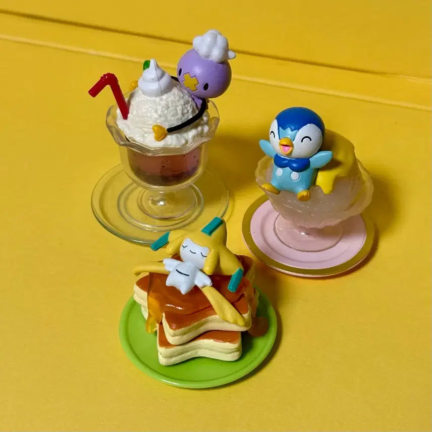[BUNJANG] Pokemon Gacha Figures Set: Piplup, Jirachi, Swirlix / 포켓몬 가챠 피규어 팽도리 지라치 흔들풍손