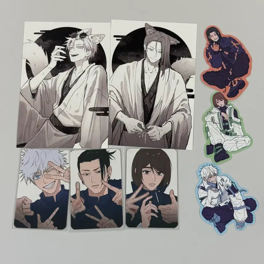 [BUNJANG] Jujutsu Kaisen Satoru Gojo "Fox God" Photocard and Sticker Set / 주술회전 사시스 포토카드 조각스티커 여우신 엽서
