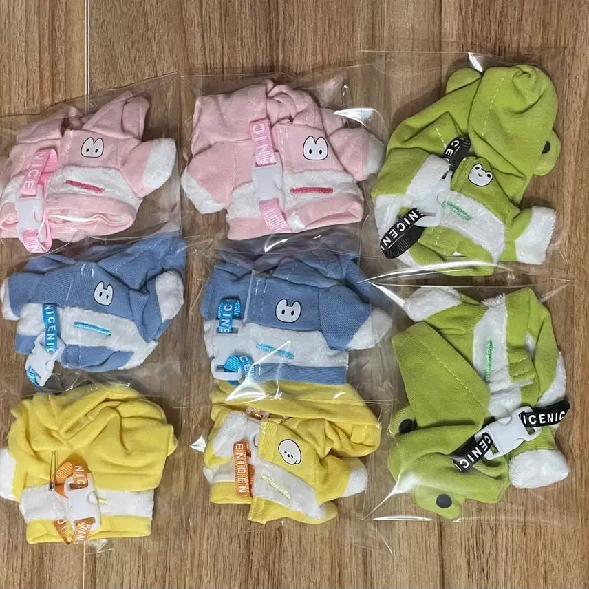 [BUNJANG] 10cm Doll Clothes Dog Plush Costume Hoodie Cape Yellow / 10cm 인형 옷 강아지 누이 의상 후드 망토 새상품 노랑