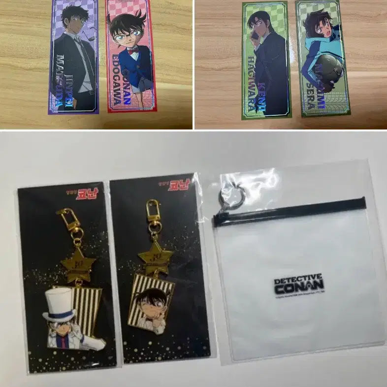 [BUNJANG] Detective Conan 30th Anniversary Keychain &amp; Pouch Set (Jinpei &amp; Heiji) / 명탐정코난 팝업 티켓 특전 진페이 코난 30주년 키링 코난 괴도키드 파우치