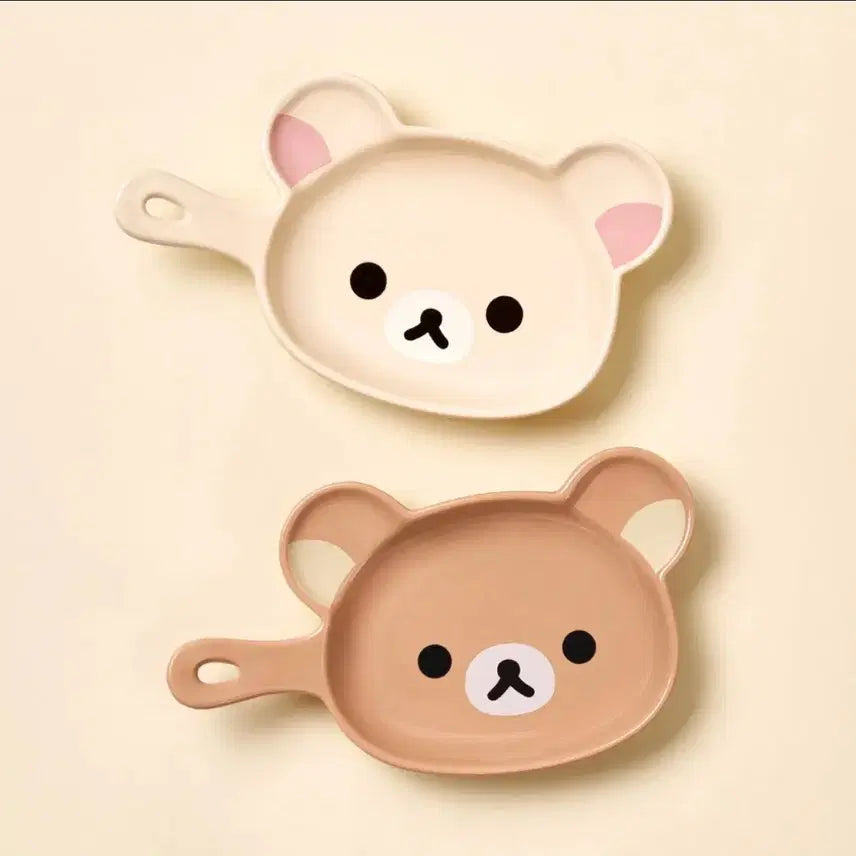 [BUNJANG] Rilakkuma Handle Plate Set (2 pcs) / 29CM 리락쿠마 핸들 접시 2p 세트 판매합니다 식기 코리락쿠마