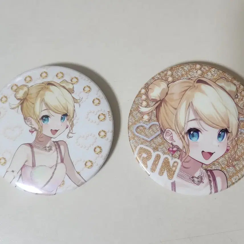 [BUNJANG] Vocaloid Kagamine Rin 14th Anniversary Kuji Set of 2 Can Badges / 보컬로이드 보카로 14주년 쿠지 카가미네 린 캔뱃지 2종 일괄