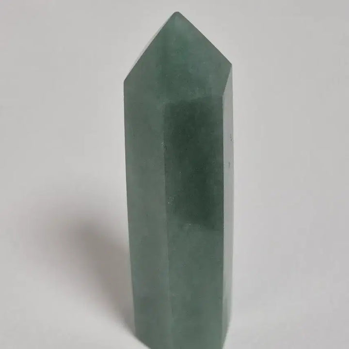[BUNJANG] Green Aventurine Point Tower Natural Stone Hexagonal Pillar / 그린 아벤츄린 포인트 타워 천연 원석 육각주 인테리어 데스크테리어 소품