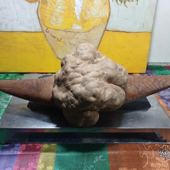 [BUNJANG] Natural Stone Wood Base Sculpture / 자연석 목부 조각품