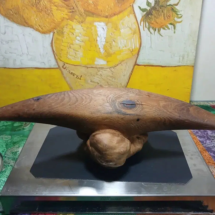 [BUNJANG] Natural Stone Wood Base Sculpture / 자연석 목부 조각품