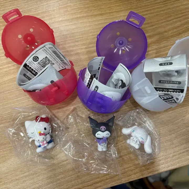 [BUNJANG] Sanrio Characters Kitty, Kuromi, Cinnamoroll Gachapon Figure Bundle Set / 일괄)산리오 인형과 함께 2탄 키티 가챠