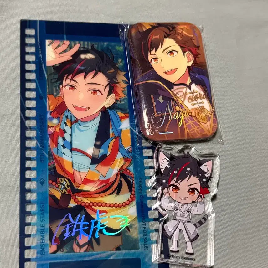 [BUNJANG] Ensemble Stars Nagumo Tetsora Square Badge, Namjatown Collab Corotto, 4th Anniversary Special Card Bundle Set / 앙스타 나구모 테토라 사각뱃지 난쟈타운 콜라보 코롯토 4주년 기념 특전카드