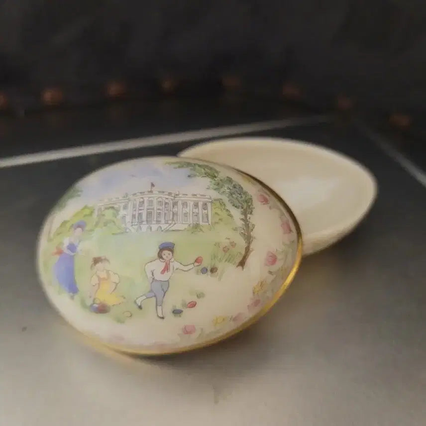 [BUNJANG] Lenox White House Egg Trinket Box Limited Edition / 레녹스 에그 트링켓 백악관 그림 도자기 보석함 리미티드 에디션